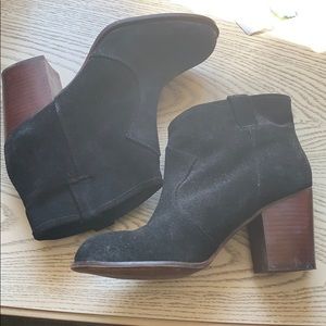 SPLENDID Black Suede Ankle Booties